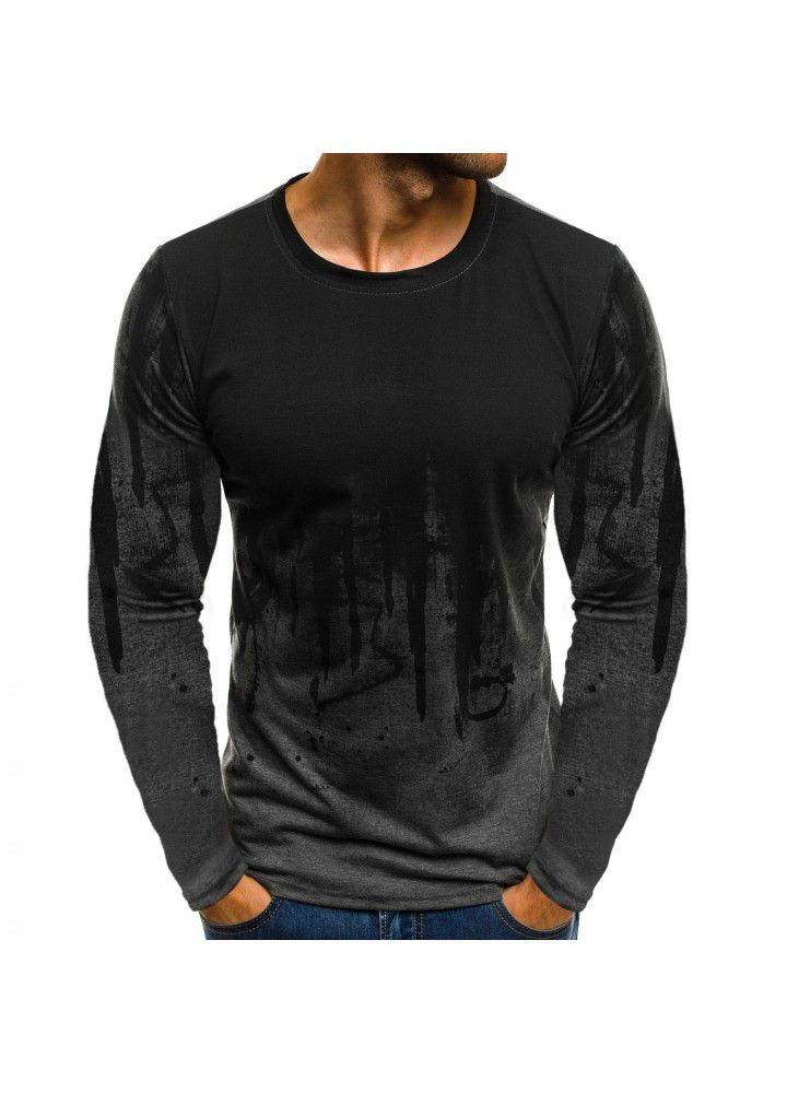 2020 new fashion sports fitness personalized printed t-shirt men's summer thin long sleeve 3D men's T-shirt