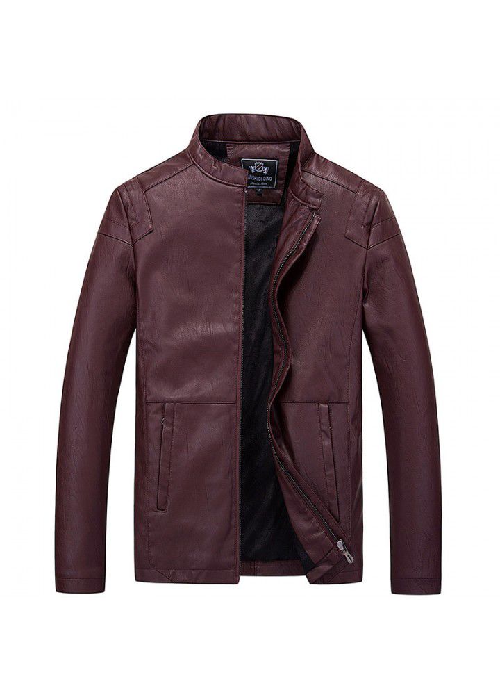 Foreign trade Amazon express men's new autumn men's fashion motorcycle leather jacket youth leather jacket fashion