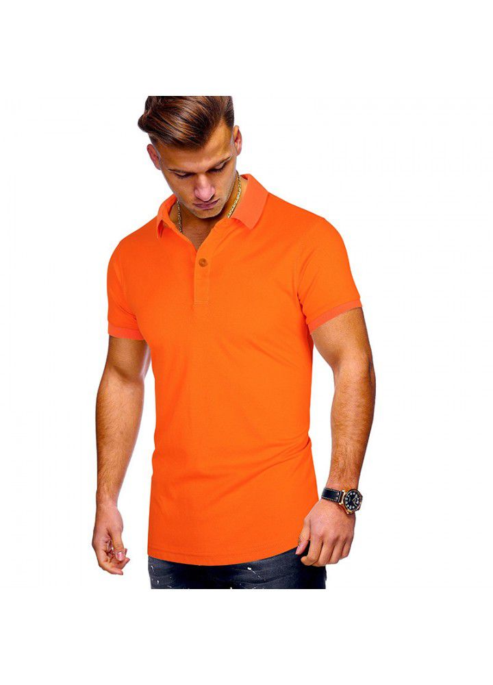 Cross border men's large men's casual polo shirt summer men's short sleeve European and American t-shirt men's custom clothing