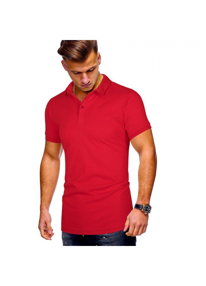 Cross border men's large men's casual polo shirt summer men's short sleeve European and American t-shirt men's custom clothing