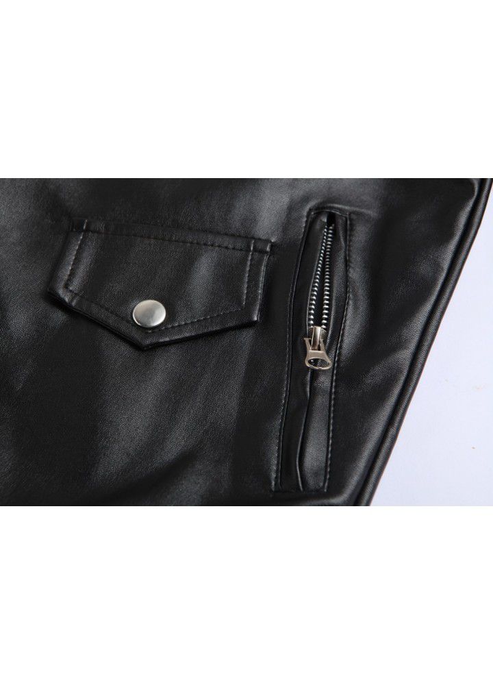 Cross border supply new Korean locomotive slim fit Leather Men's leather jacket British fashion men's leather y82
