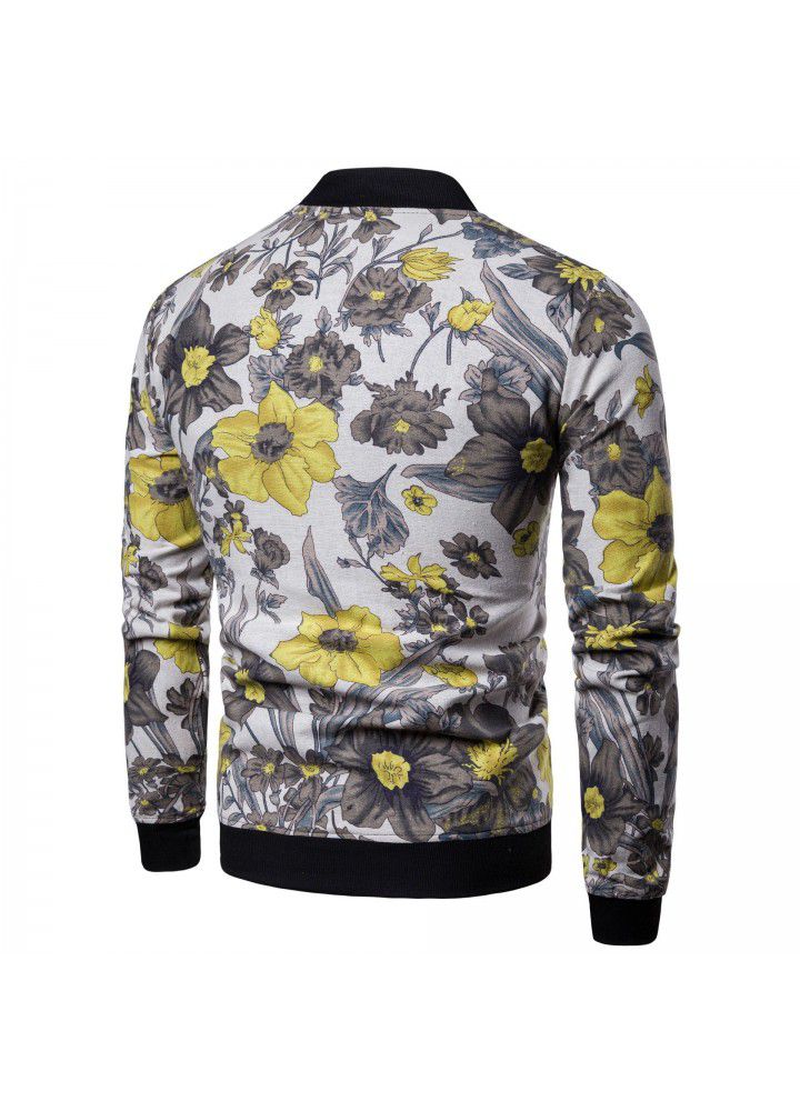 European Code foreign trade fall / winter 2018 new men's floral jacket fashion casual plus oversized Baseball Jacket jk16