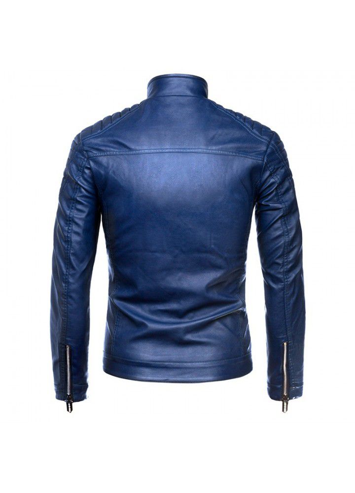Perennial supply fall and winter 2019 new fashion collar zipper decoration fashion high quality leather jacket