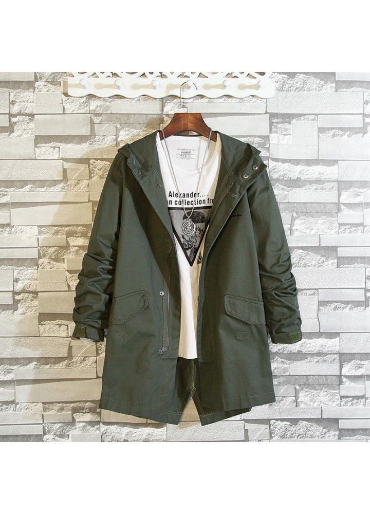 Foreign trade Amazon 2018 autumn new men's jacket coat fattening oversize tooling windbreaker coat
