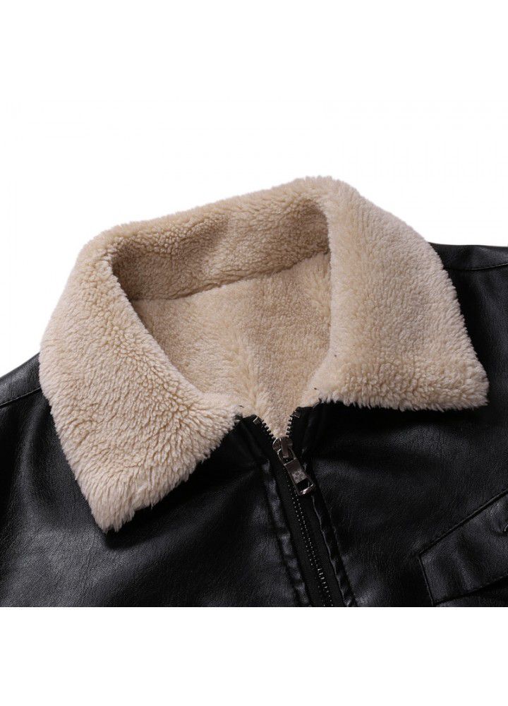 Foreign trade autumn and winter new men's plush and thickened fur integrated fur coat men's Lamb Fur jacket fashion py30