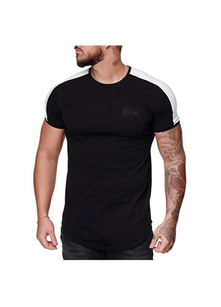 2020 summer new European and American trend men's sports short sleeve T-shirt foreign trade cross border Amazon wholesale