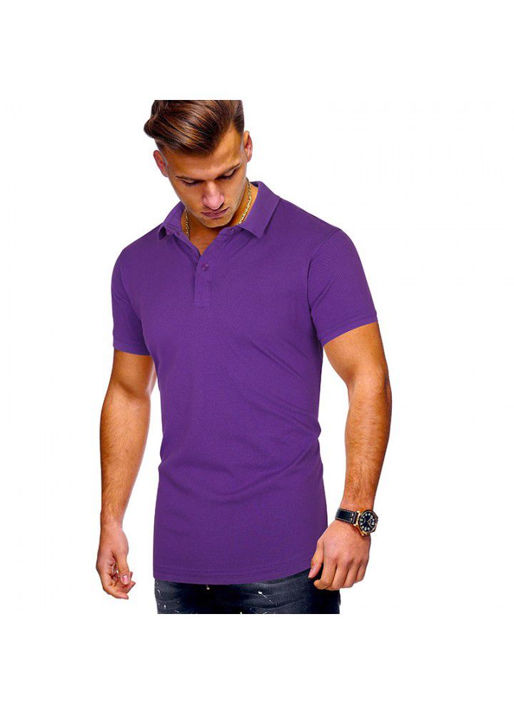 Cross border men's large men's casual polo shirt summer men's short sleeve European and American t-shirt men's custom clothing