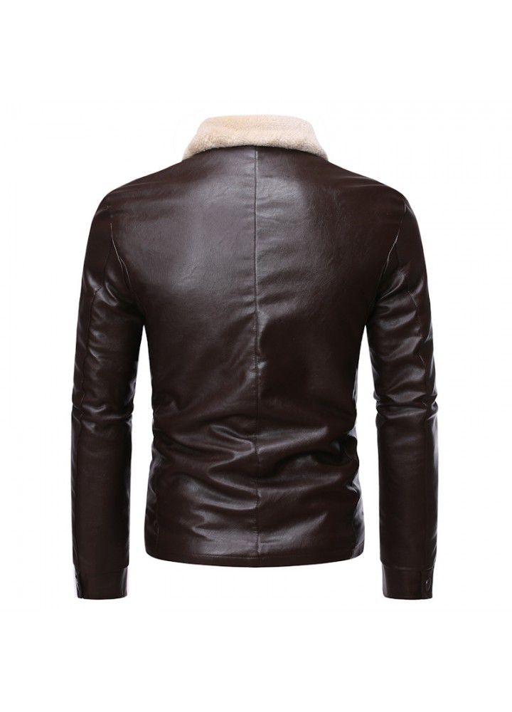 Foreign trade autumn and winter new men's plush and thickened fur integrated fur coat men's Lamb Fur jacket fashion py30