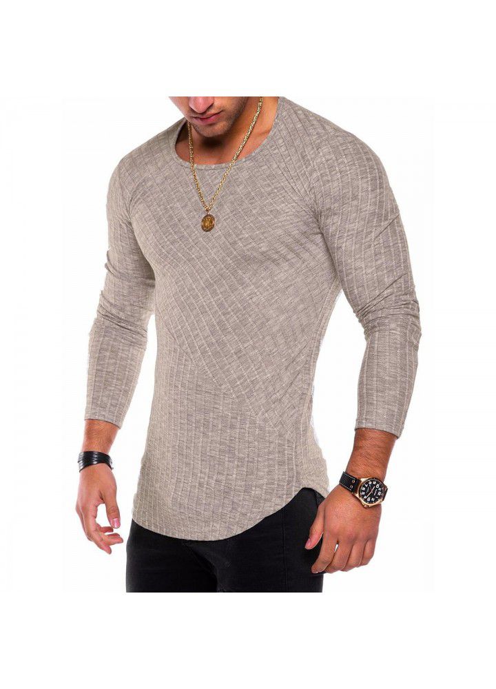 2020 new slim autumn winter T-shirt cross border foreign trade long sleeve bottomed shirt fashion leisure cotton round neck top