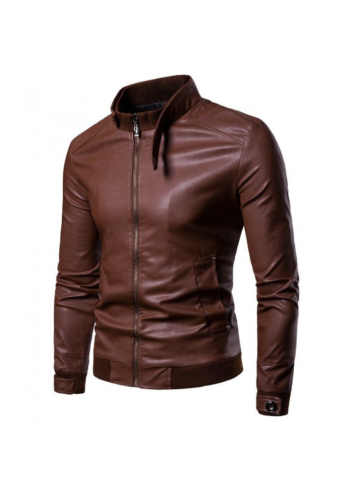 Cross border supply new Korean locomotive slim fit Leather Men's leather jacket British fashion men's leather jacket Y101