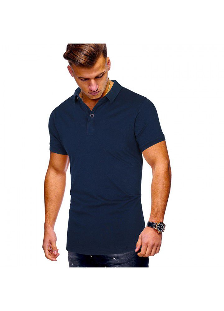 Cross border men's large men's casual polo shirt summer men's short sleeve European and American t-shirt men's custom clothing