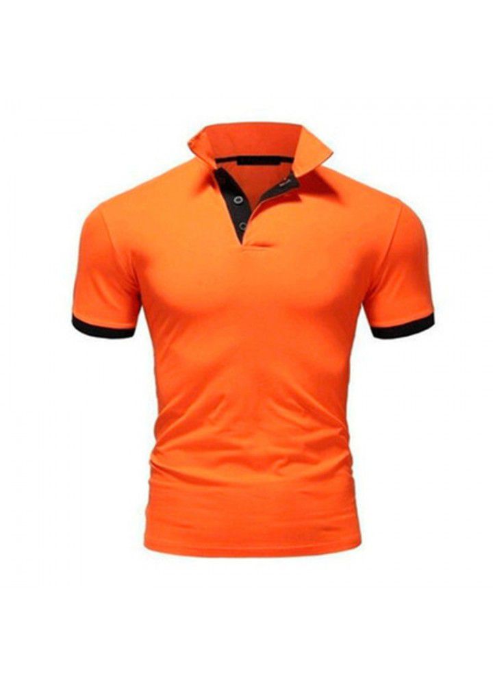 European foreign trade men's solid color casual polo shirt summer fashion trend slim short sleeve T-shirt manufacturer