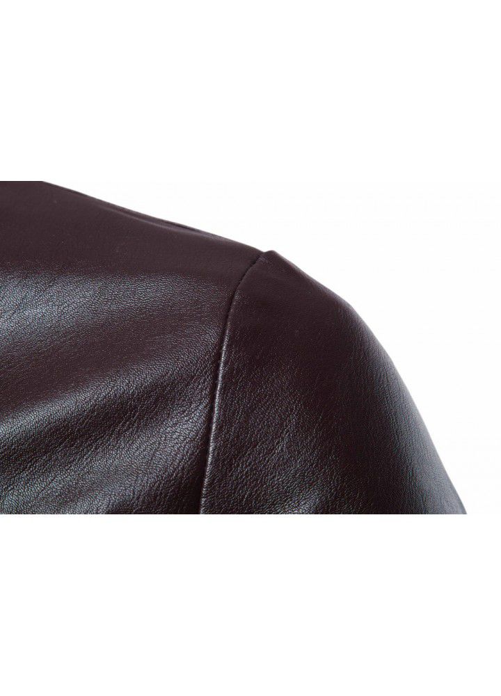 Cross border e-commerce 2019 new locomotive slim fitting leather suit men's British fashion Lapel leather jacket py10