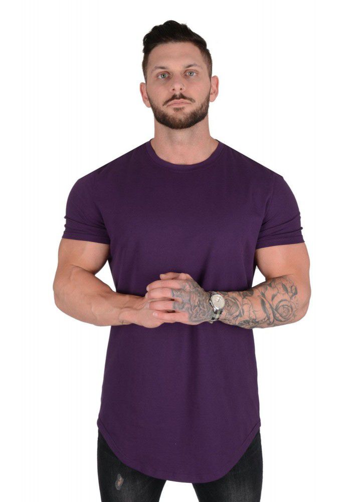 Muscle fitness brothers summer men's sports leisure exercise cotton loose short sleeve T-shirt no logo