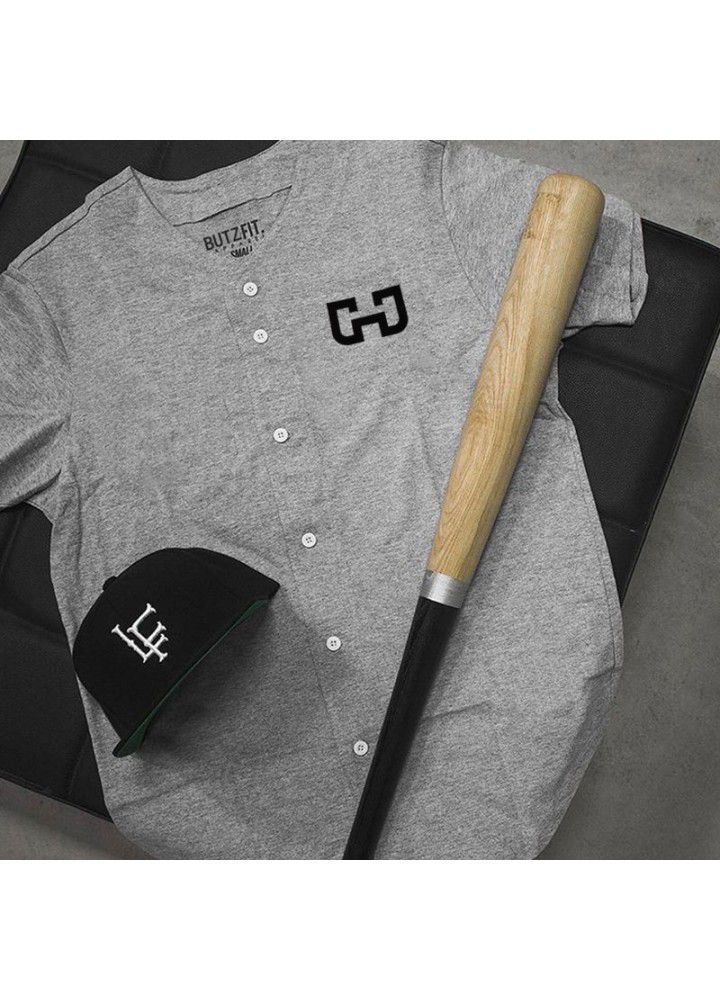 Fitness men's new cardigan T-shirt sports fitness short sleeve men's running casual top factory direct sales
