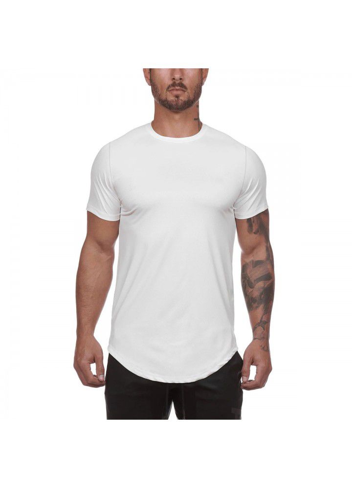 Cross border European and American T-shirt summer sports fitness short sleeve men's fast drying training T-shirt manufacturers direct sales