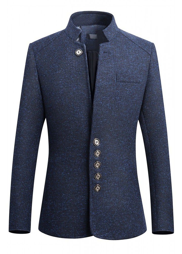 A single man's slim suit casual Blazer British gentleman's stand collar jacket