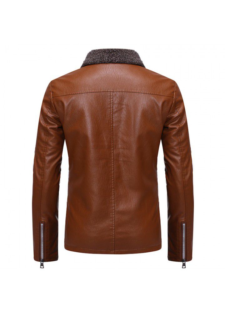 Foreign trade Amazon new high quality fur integrated fur coat men's winter warm lamb fur jacket