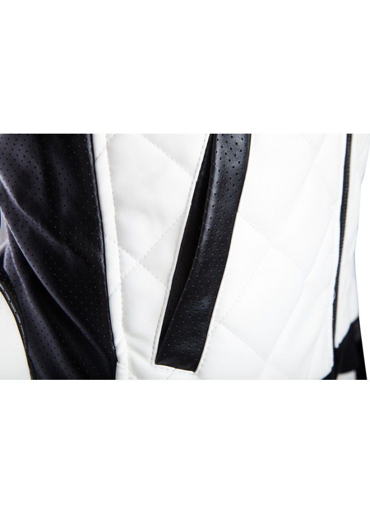 Autumn and winter 2020 m men's high quality large fashion diamond leather trend wash Pu stand collar leather y210