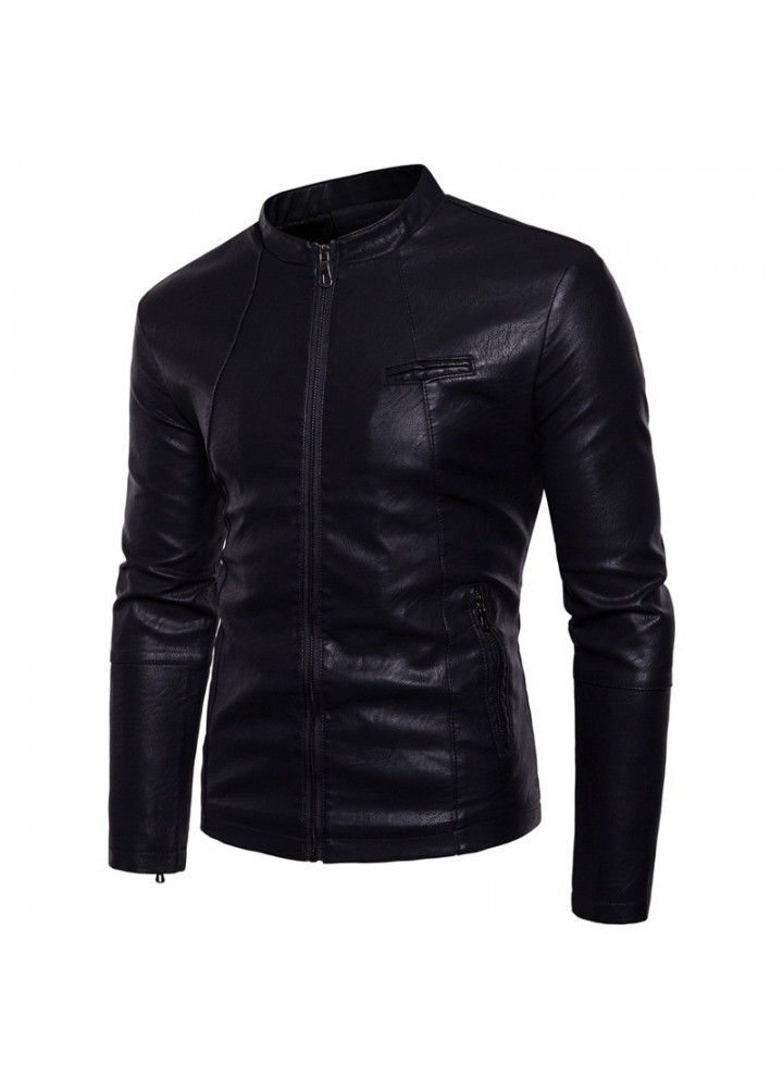 Express wish foreign trade supply collar leisure large thickened collar motorcycle leather jacket leather jacket men