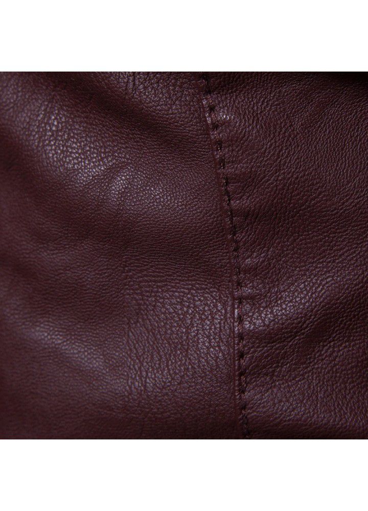 Express wish foreign trade supply collar leisure large thickened collar motorcycle leather jacket leather jacket men