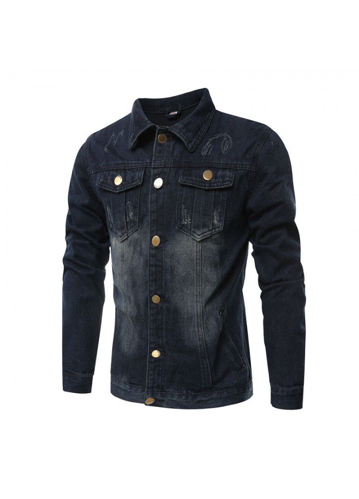 Cross border new 2020 spring and summer new men's wear oversize men's foreign trade denim jacket fashion British jacket men's wear