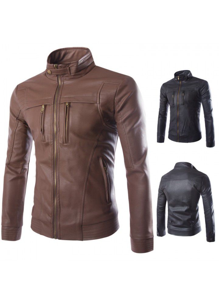 Eaby express 2020 new foreign trade leather boutique buffalo leather collar leather jacket y212