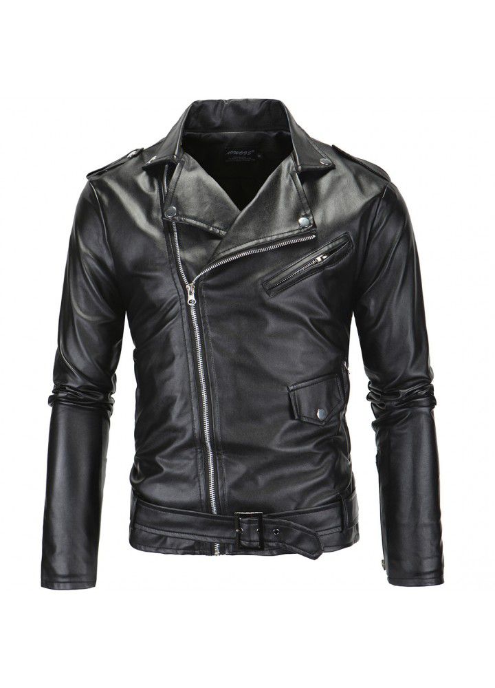Cross border supply new Korean locomotive slim fit Leather Men's leather jacket British fashion men's leather y82