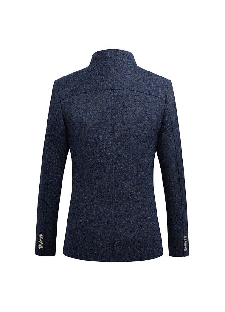 A single man's slim suit casual Blazer British gentleman's stand collar jacket