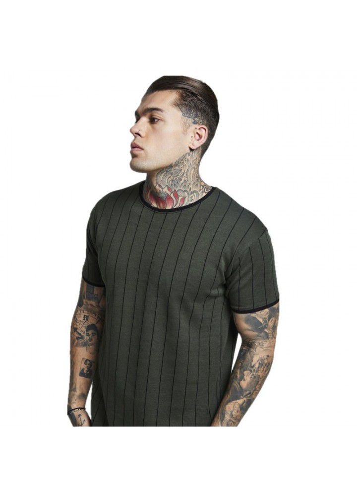 Amazon new running sport round neck t-shirt men's summer European and American leisure men's short sleeve