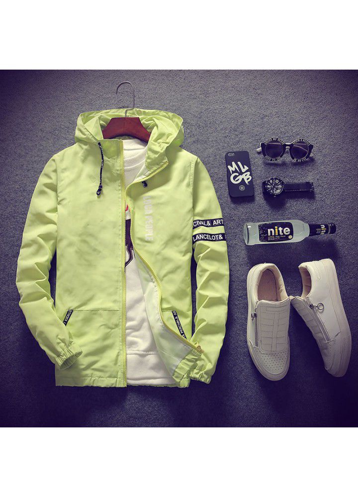 Autumn 2020 large jacket sunscreen men's coat thin young men's Hooded Jacket Large
