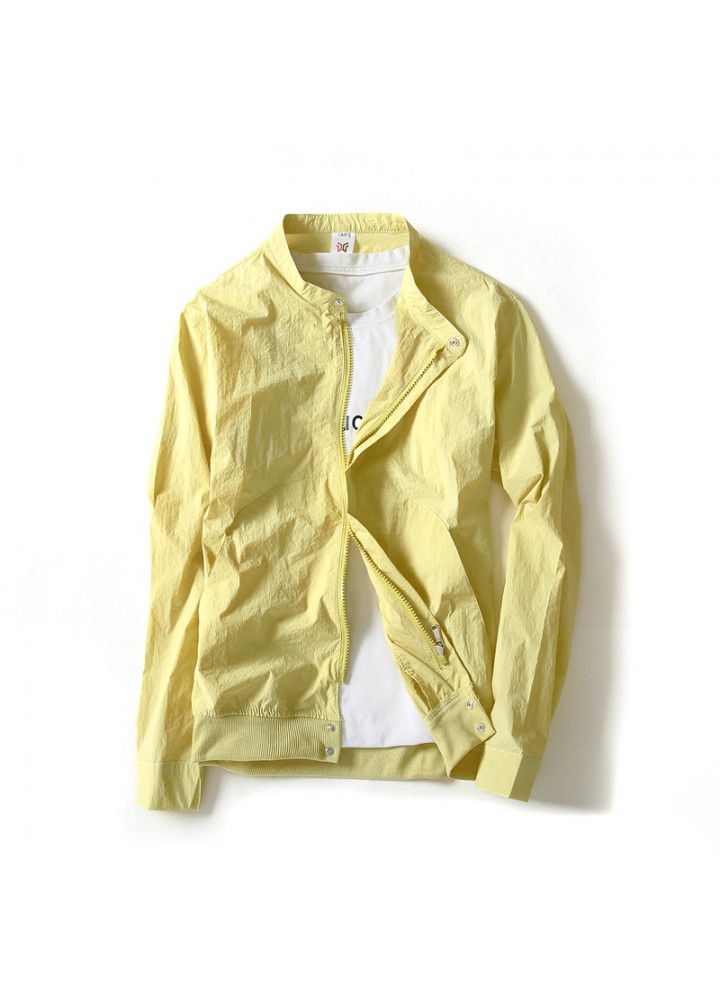 2019 summer casual jacket men's fattening plus size skin windbreaker thin couple's coat sunscreen suit