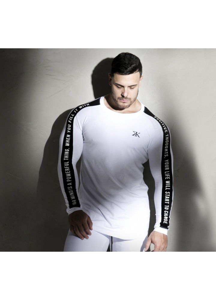 European and American autumn leisure fitness T-shirt long sleeve training clothes sports running gym sweat fast drying clothes long sleeve shirt