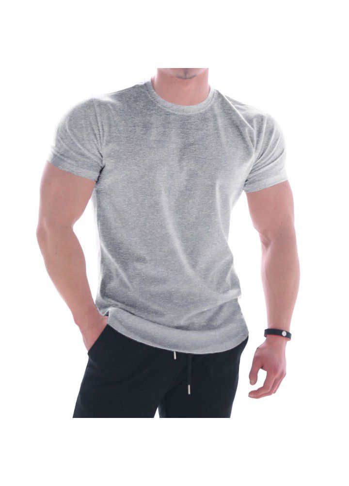Foreign trade new fitness sports men's Vest T-shirt summer Euro American round neck running short sleeve men's clothing