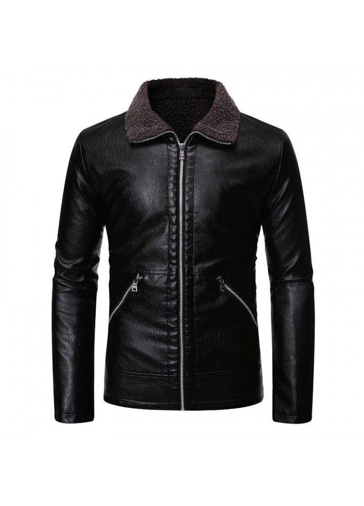 Foreign trade Amazon new high quality fur integrated fur coat men's winter warm lamb fur jacket