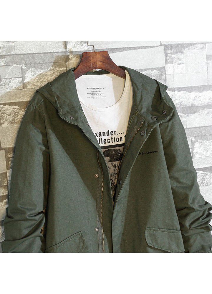 Foreign trade Amazon 2018 autumn new men's jacket coat fattening oversize tooling windbreaker coat