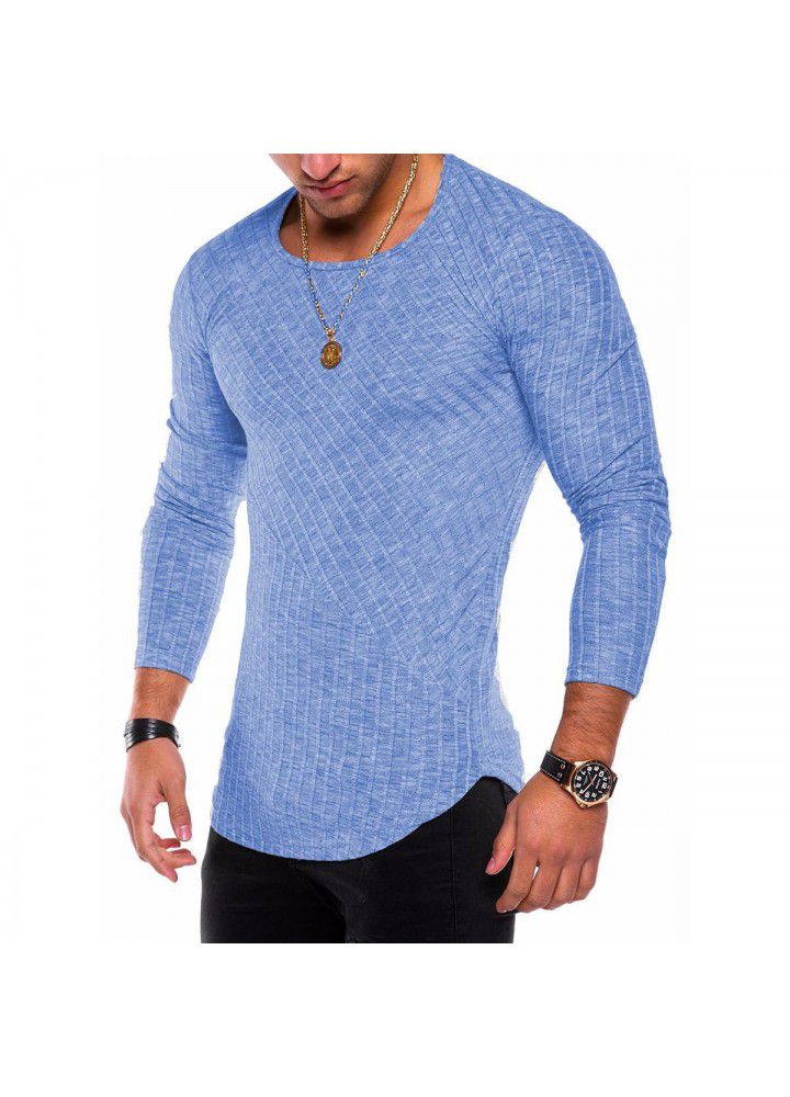 2020 new slim autumn winter T-shirt cross border foreign trade long sleeve bottomed shirt fashion leisure cotton round neck top