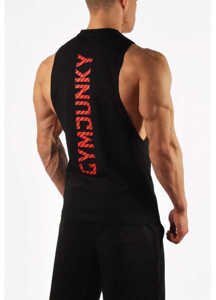 New sleeveless sports men's Vest muscle fitness brothers running sleeveless T-shirt breathable slim training Pullover