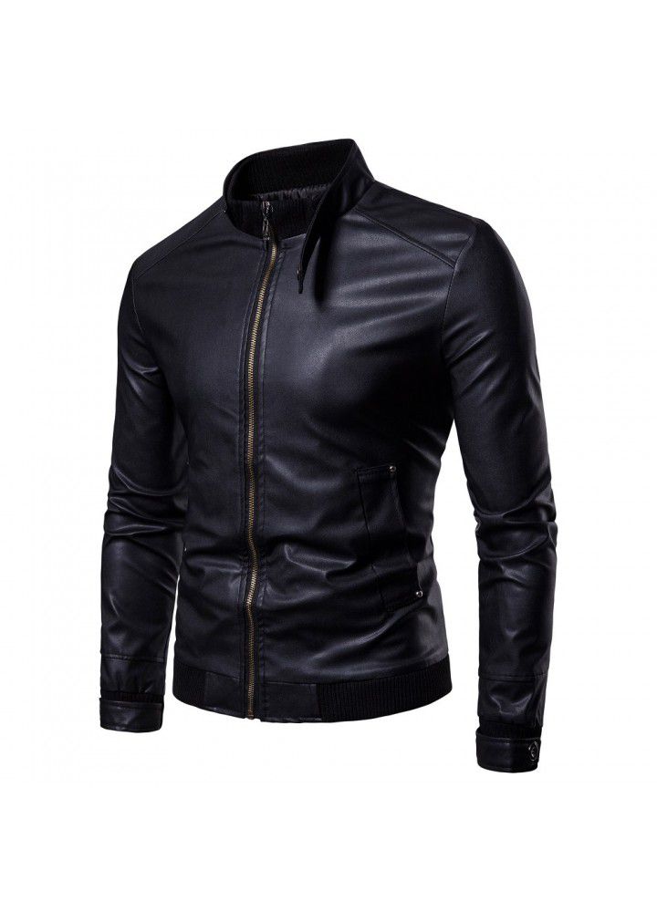 Cross border supply new Korean locomotive slim fit Leather Men's leather jacket British fashion men's leather jacket Y101