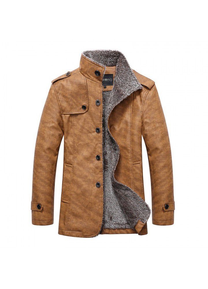 Cross border foreign trade fall / winter 2019 men's large fur integrated Plush Pu fur jacket men's jacket py199