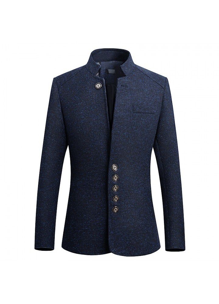 A single man's slim suit casual Blazer British gentleman's stand collar jacket