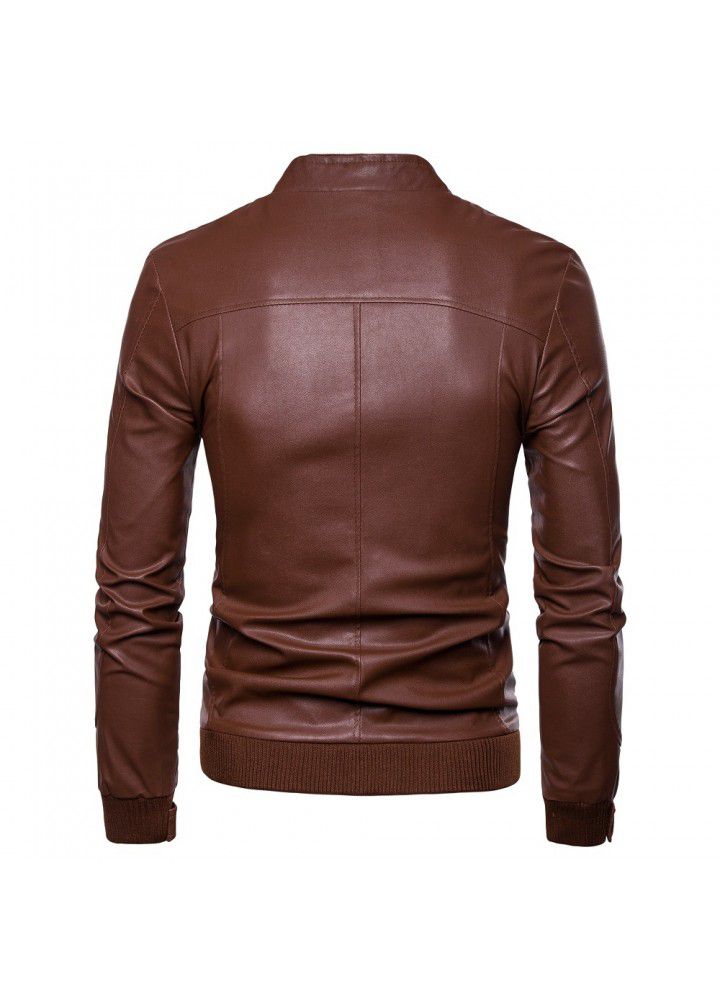 Cross border supply new Korean locomotive slim fit Leather Men's leather jacket British fashion men's leather jacket Y101