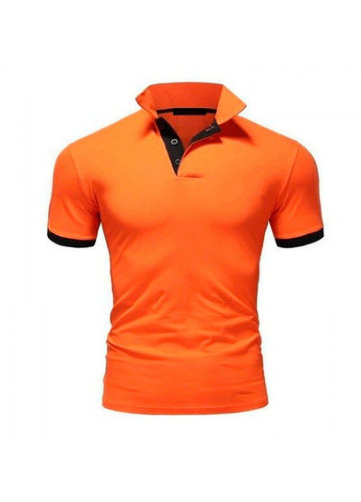 European foreign trade men's solid color casual polo shirt summer fashion trend slim short sleeve T-shirt manufacturer