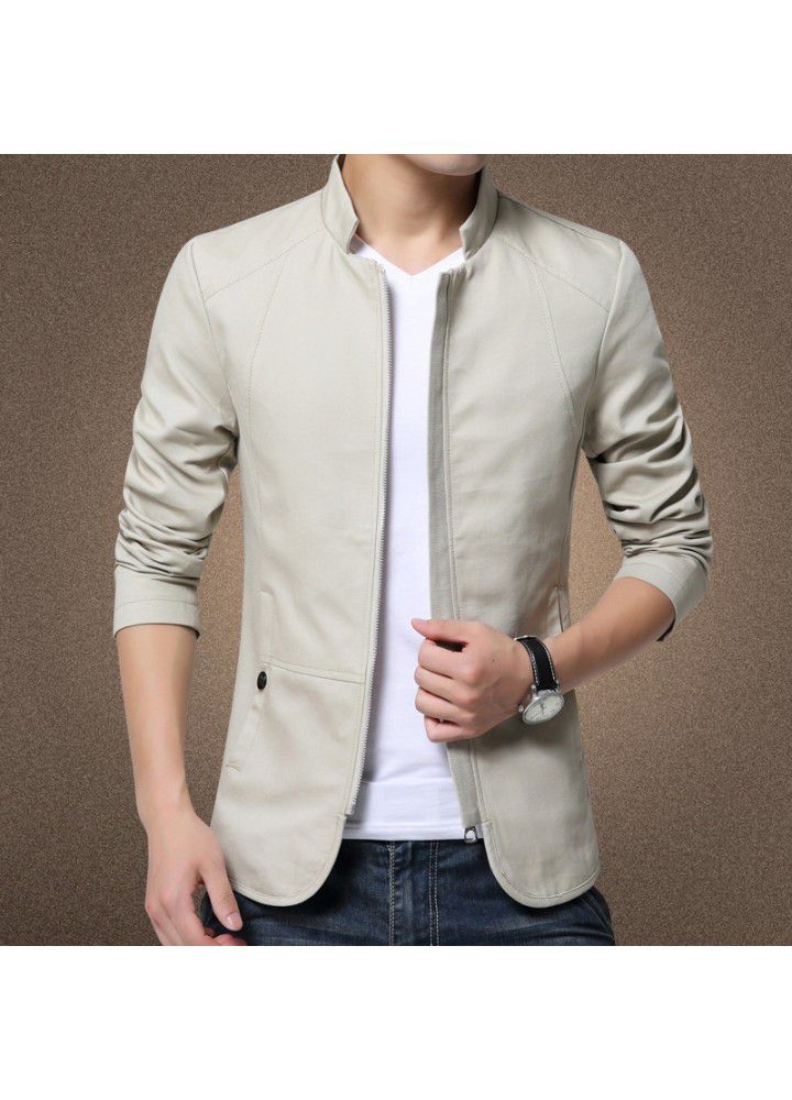 The main product is large size foreign trade, available all the year round, new autumn style, men's stand collar, leisure and wash jacket and coat
