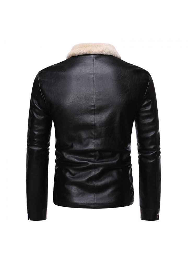 Foreign trade autumn and winter new men's plush and thickened fur integrated fur coat men's Lamb Fur jacket fashion py30