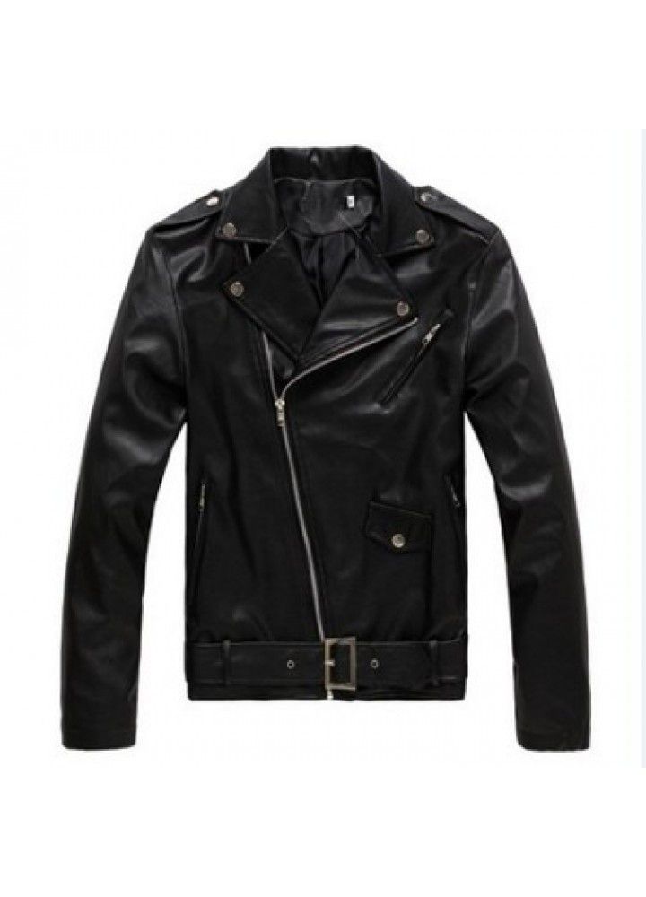 Foreign trade new Korean locomotive slim fit leather jacket men's leather jacket British fashion men's leather jacket