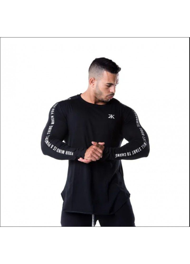 European and American autumn leisure fitness T-shirt long sleeve training clothes sports running gym sweat fast drying clothes long sleeve shirt