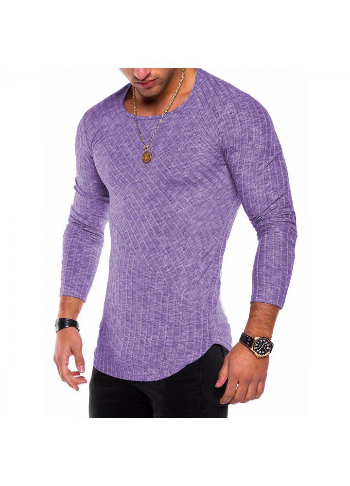 2020 new slim autumn winter T-shirt cross border foreign trade long sleeve bottomed shirt fashion leisure cotton round neck top