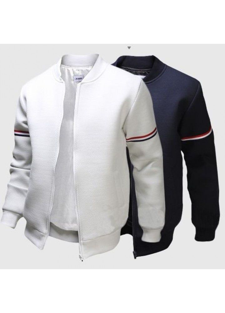 Eurocode 2020 autumn foreign trade express new men's casual sweater jacket ribbon decorative collar jacket