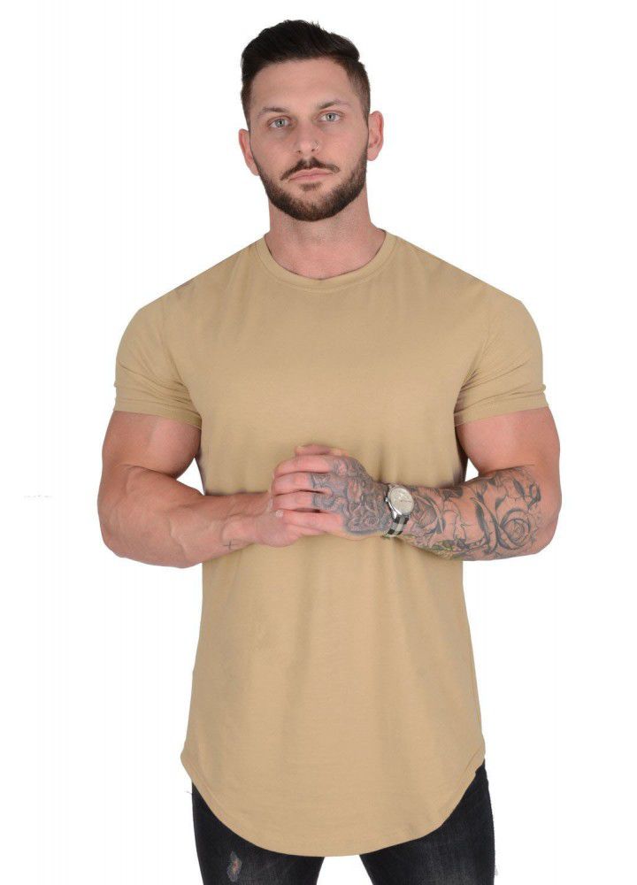 Muscle fitness brothers summer men's sports leisure exercise cotton loose short sleeve T-shirt no logo